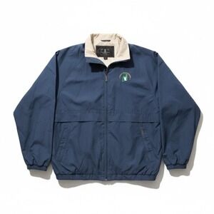 Tehama Vtg Dusty Blue Tan Ashof Champion Golf Full Zip Windbreaker Sz XL Retro